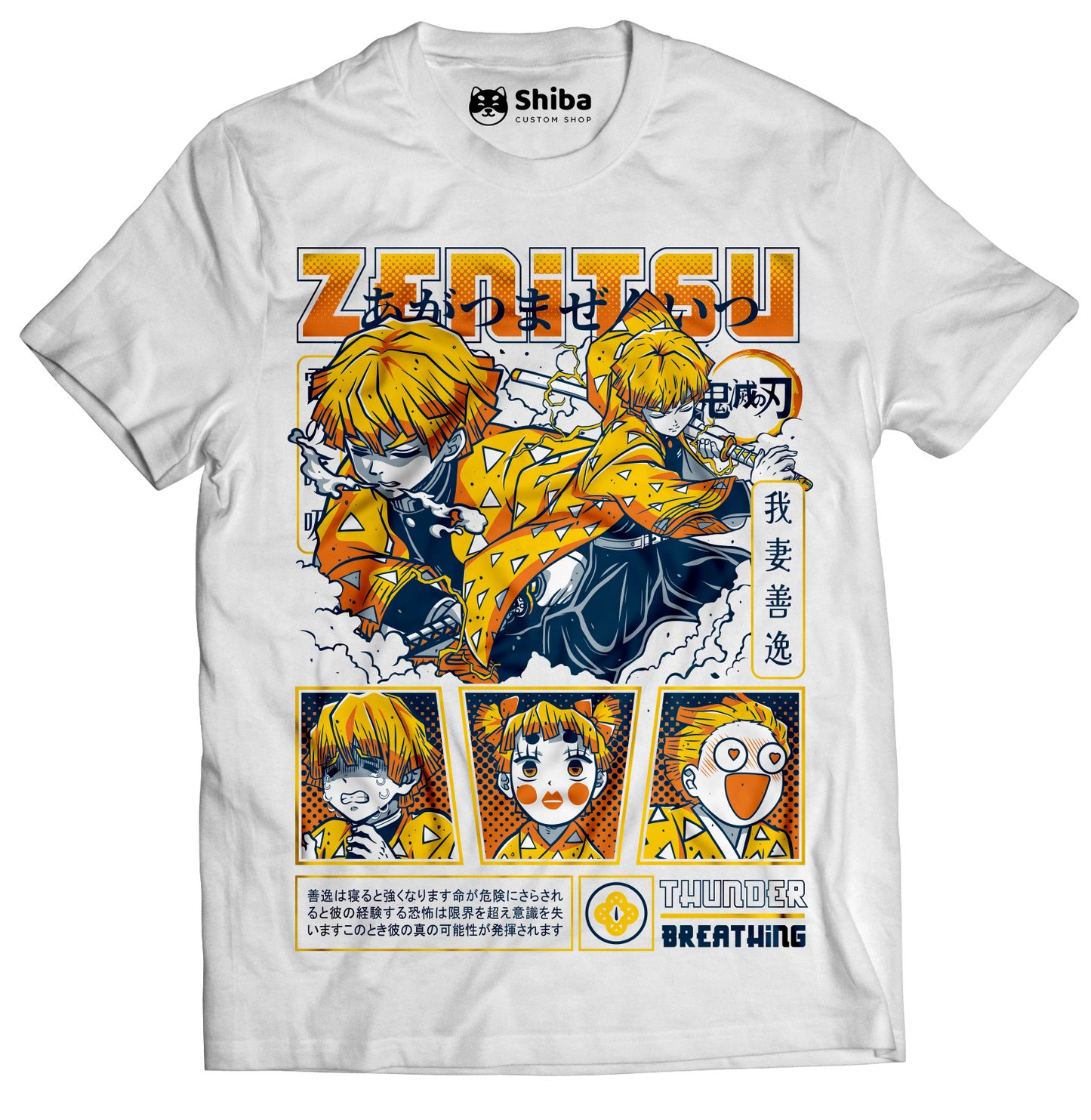 Playera kimetsu No Yaiba Zenitsu Thunder Breathing